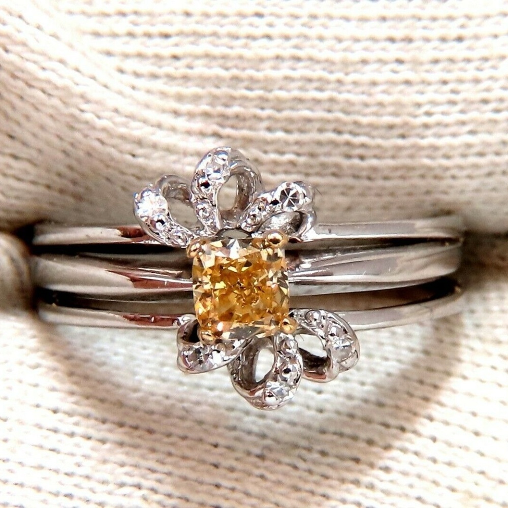 .58ct Natural Fancy Yellow Diamond ring 14 Karat*